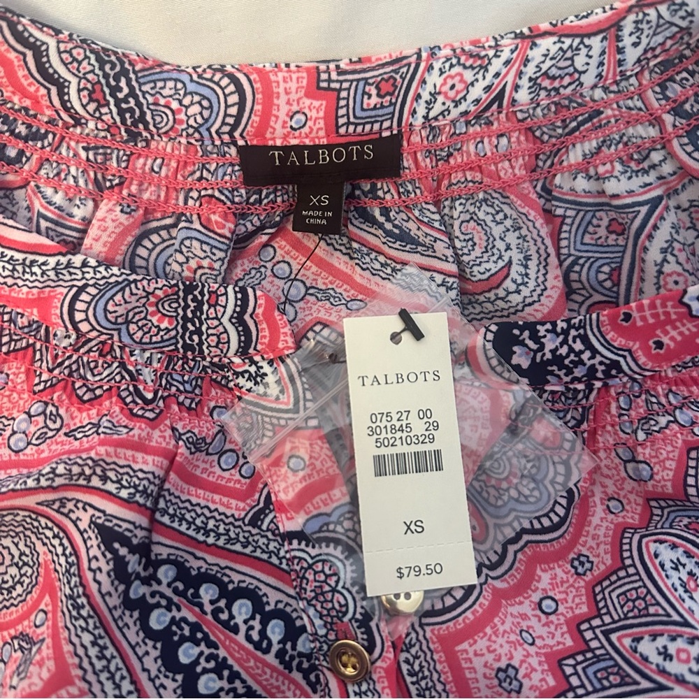 NWT Talbots Patterned Top - Picture 3 of 4